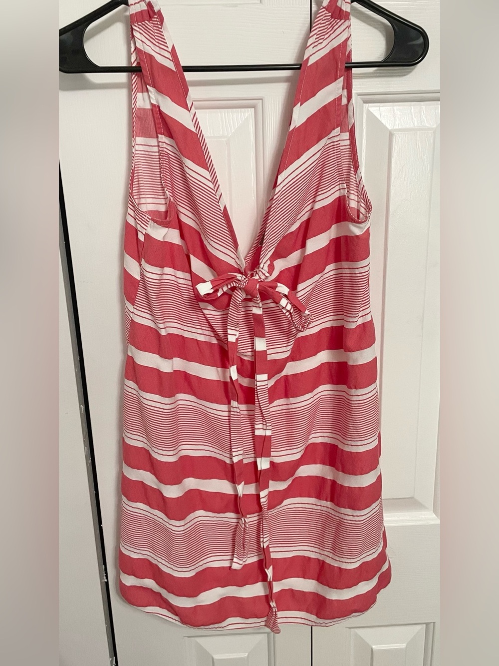 ASOS Red and White Striped Tie-Front dress